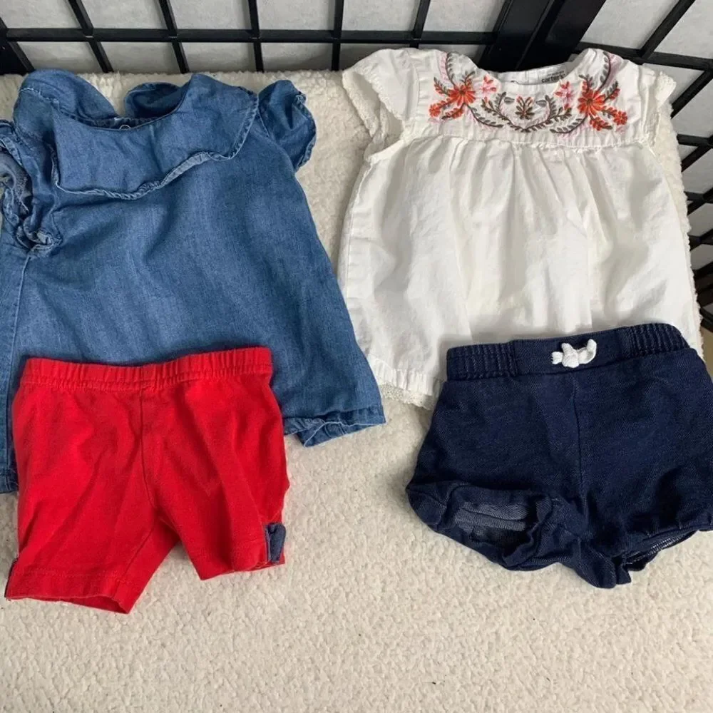 Carters Dress Shorts 12 months Blue Red White